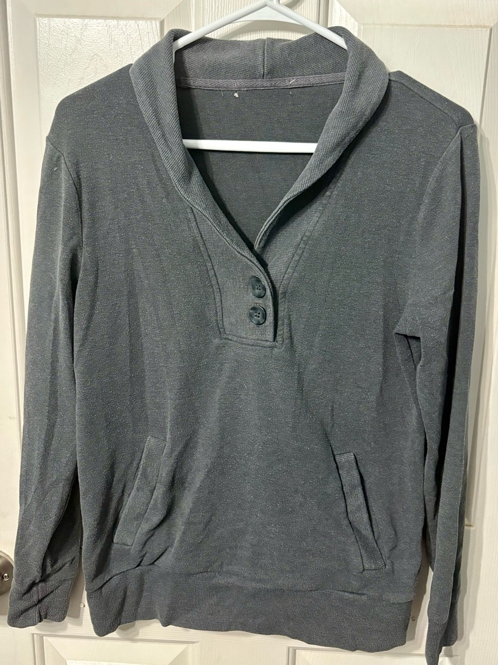 Banana Republic Gray Shawl Collar Pullover Top - Picture 1 of 3